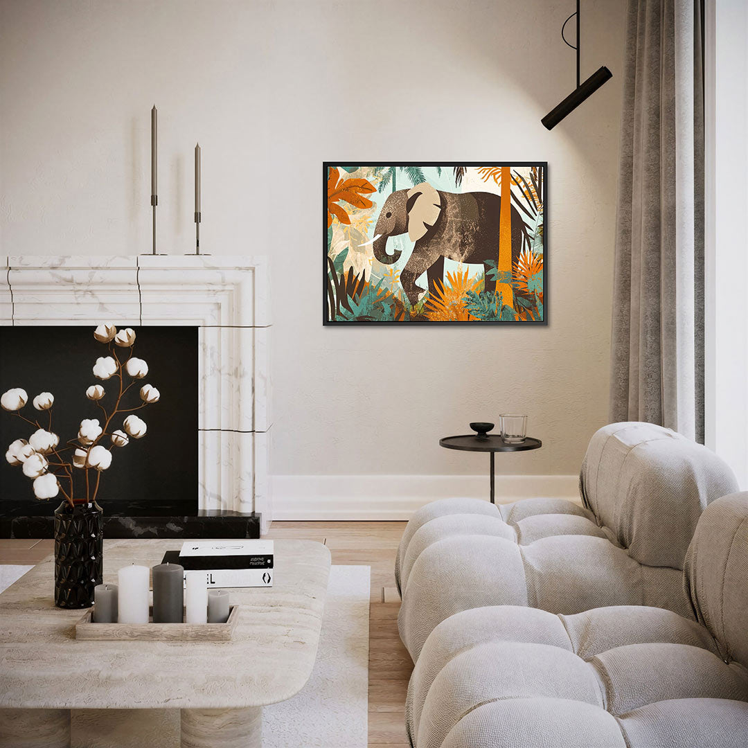 Olifant in jungle Kunstwerk