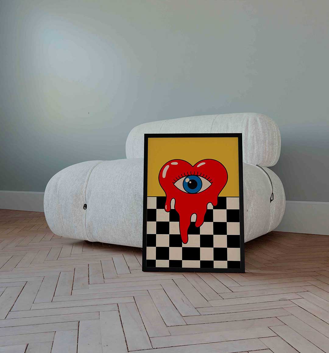Hartvorm met oog Poster