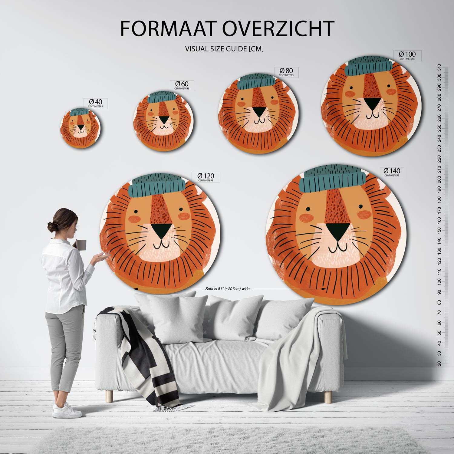 Leeuw met muts Muurcirkel