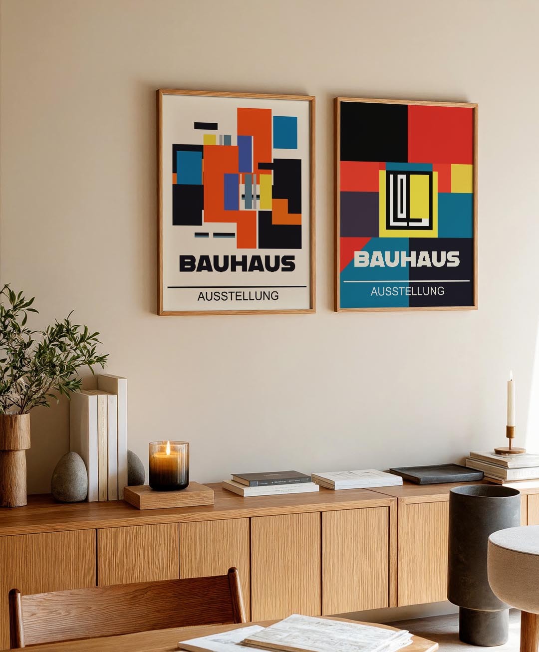 Kleurrijke vlakverdeling Posterset
