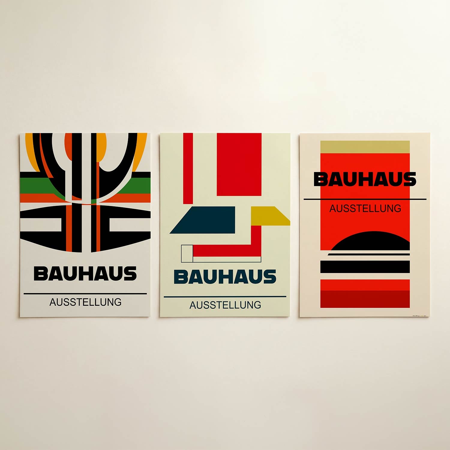 Kleurrijke lijnenspel Posterset