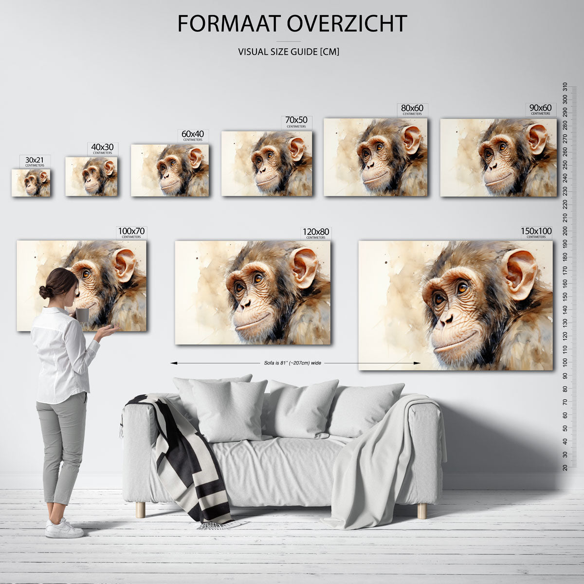 Chimpanzee portret Poster