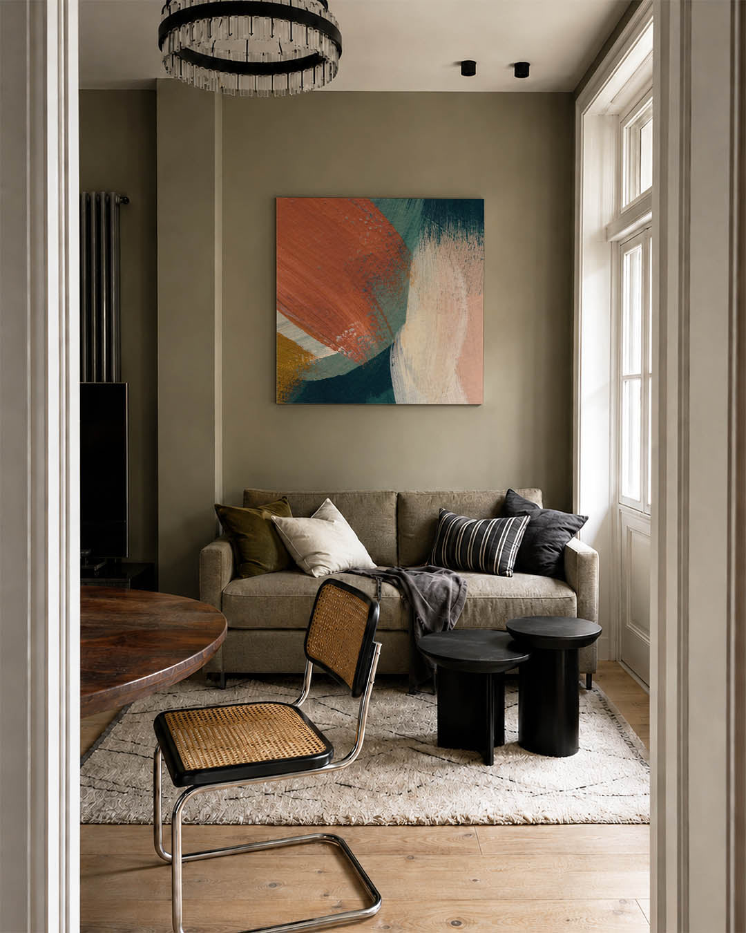 Dynamische kleurencompositie Kunstwerk