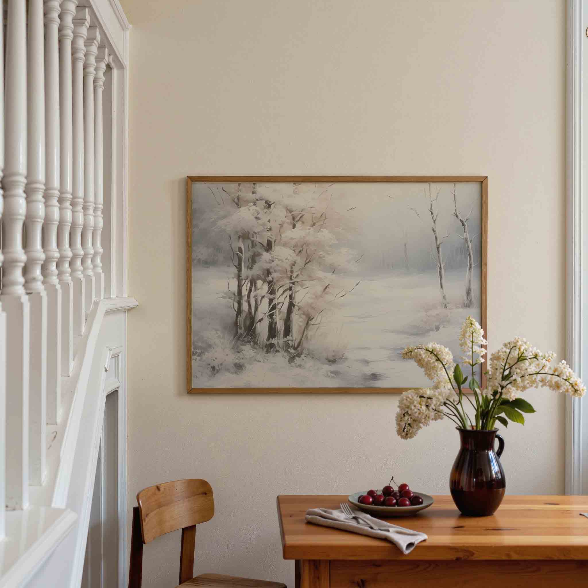 Sneeuwlandschap met bomen Poster