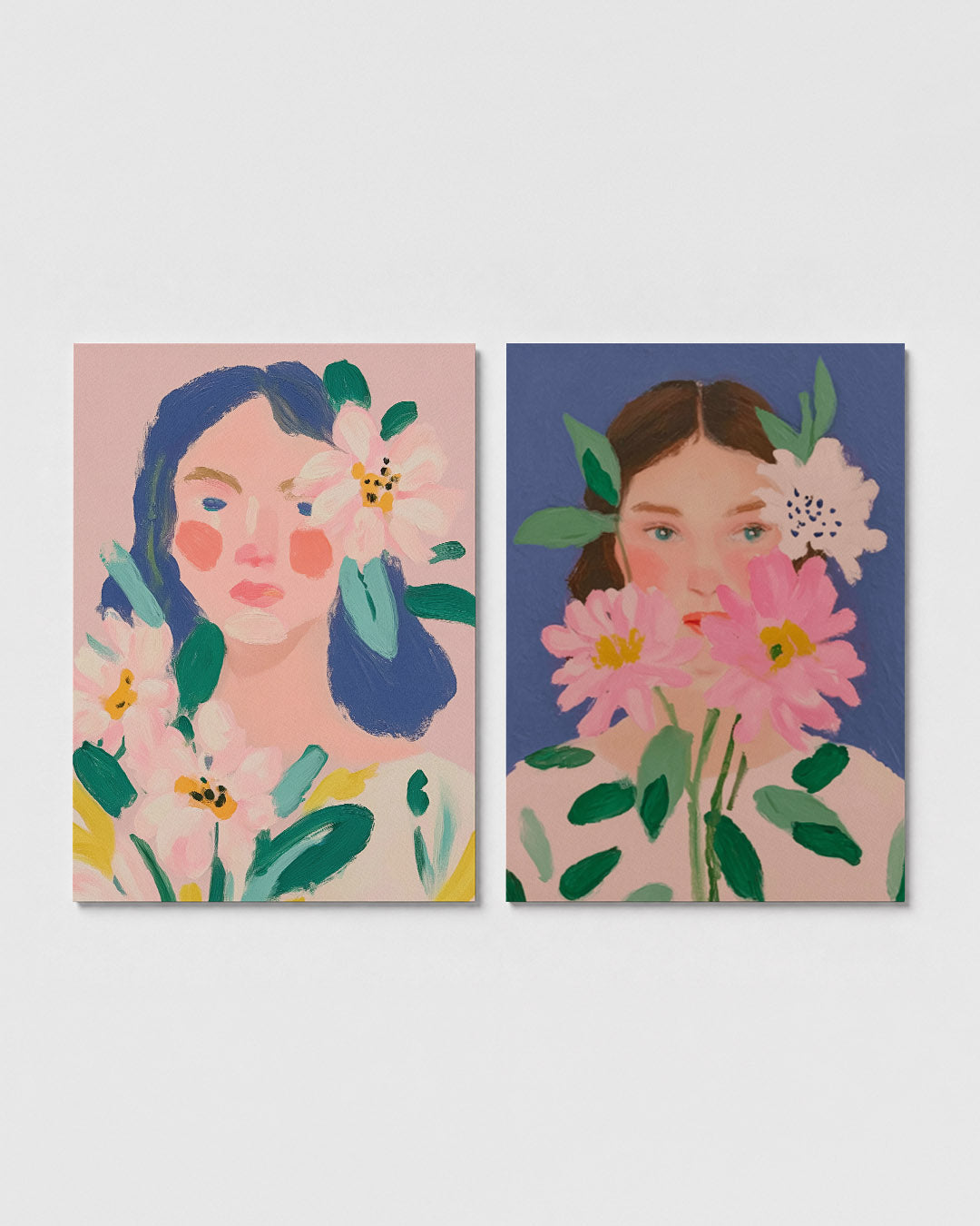 Bloemrijke portretkleuren Posterset