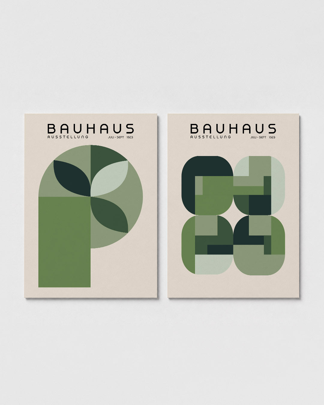 Groene vormen ritme Posterset