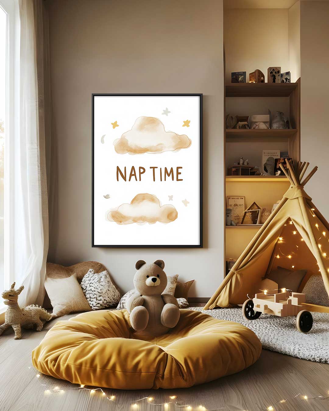 Slaapwolken Illustratie Kunstwerk-canvas-dibond-plexiglas-wanddecoratie-WallArtistic