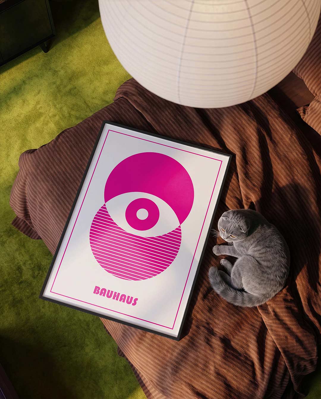 Cirkelpatroon en lijnen Poster