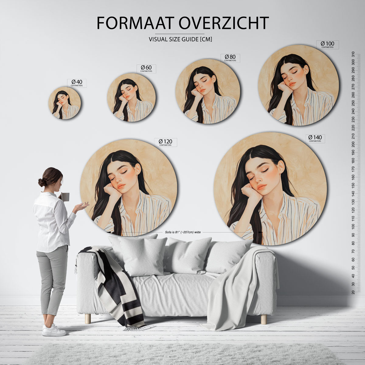 Slapende vrouw Muurcirkel