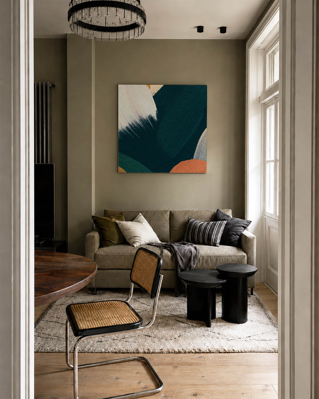 Dynamische kleurencompositie Kunstwerk
