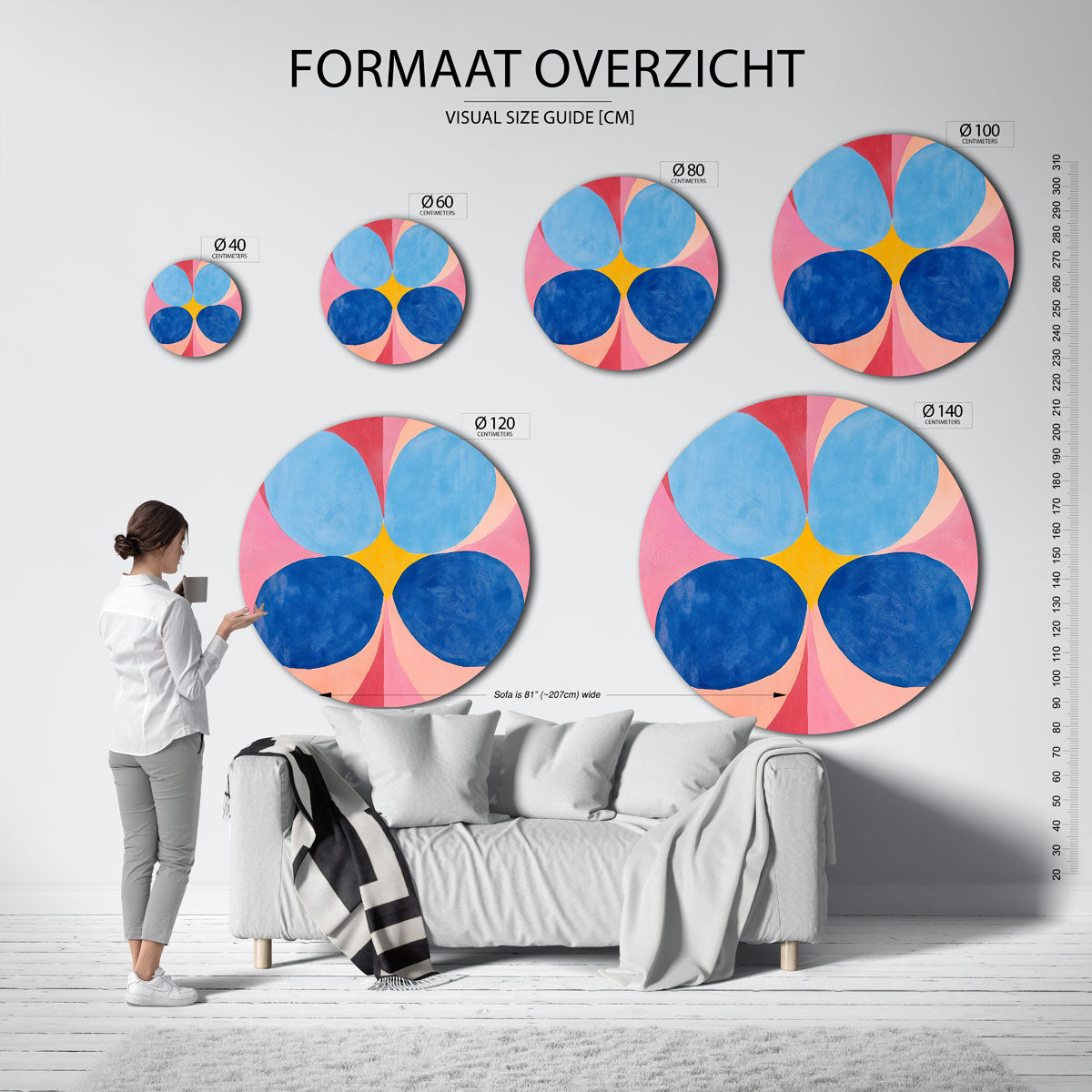 Vormen en kleuren Muurcirkel
