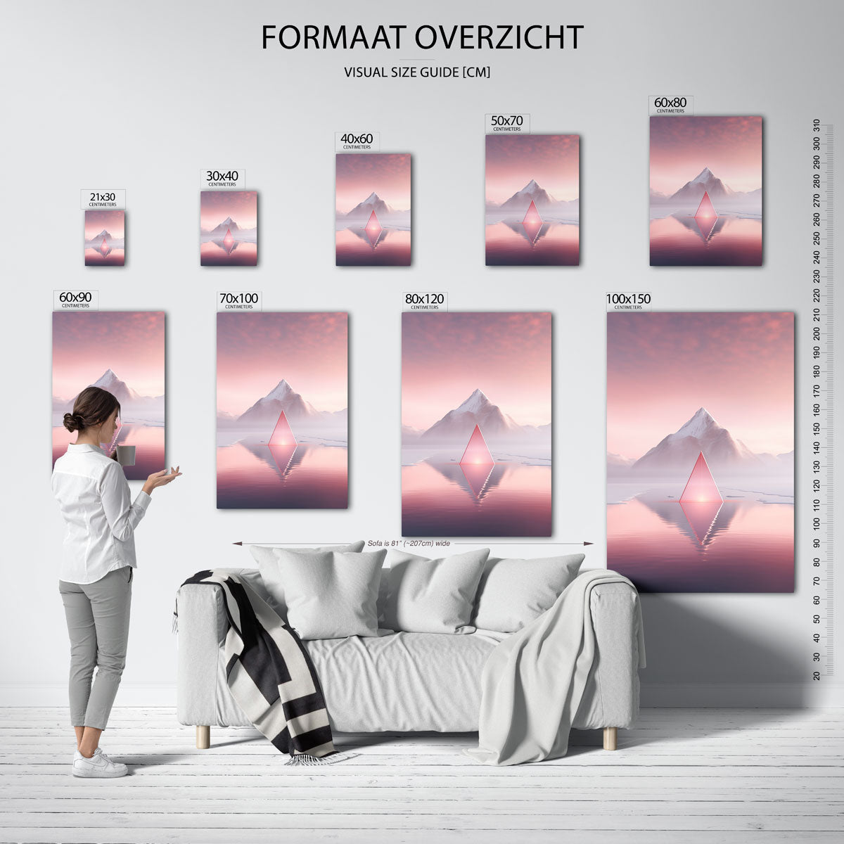 Driehoek en berg Poster