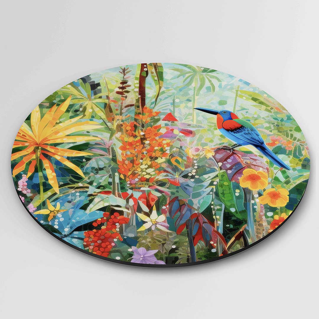 Vogel en bloemen Muurcirkel