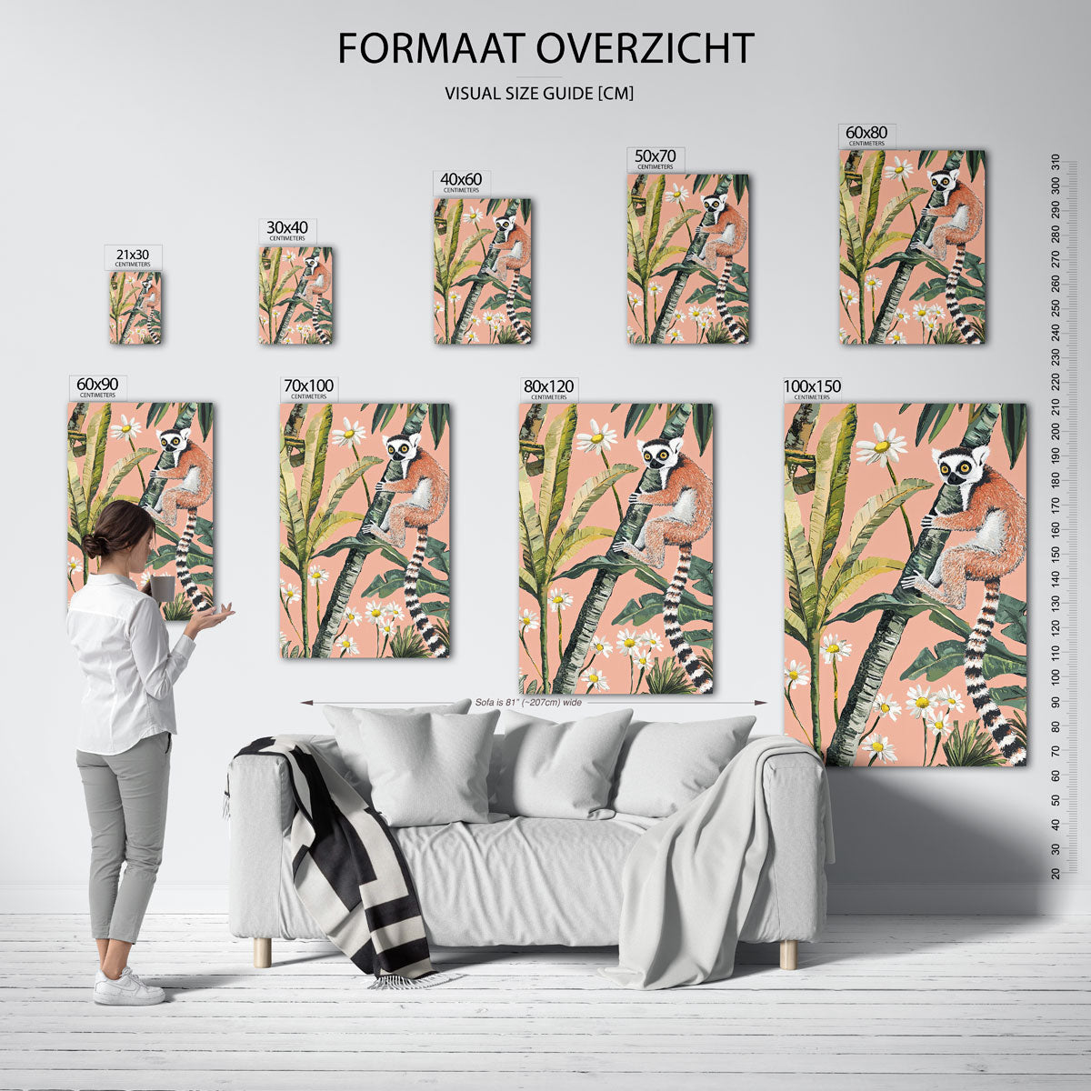 Lemur op palm Poster