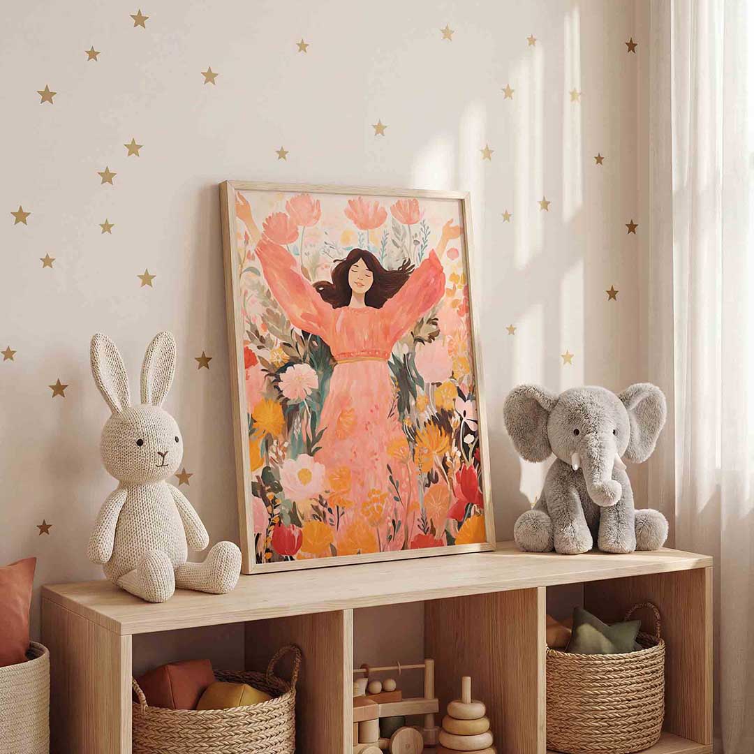 Vrouw in bloemen Poster