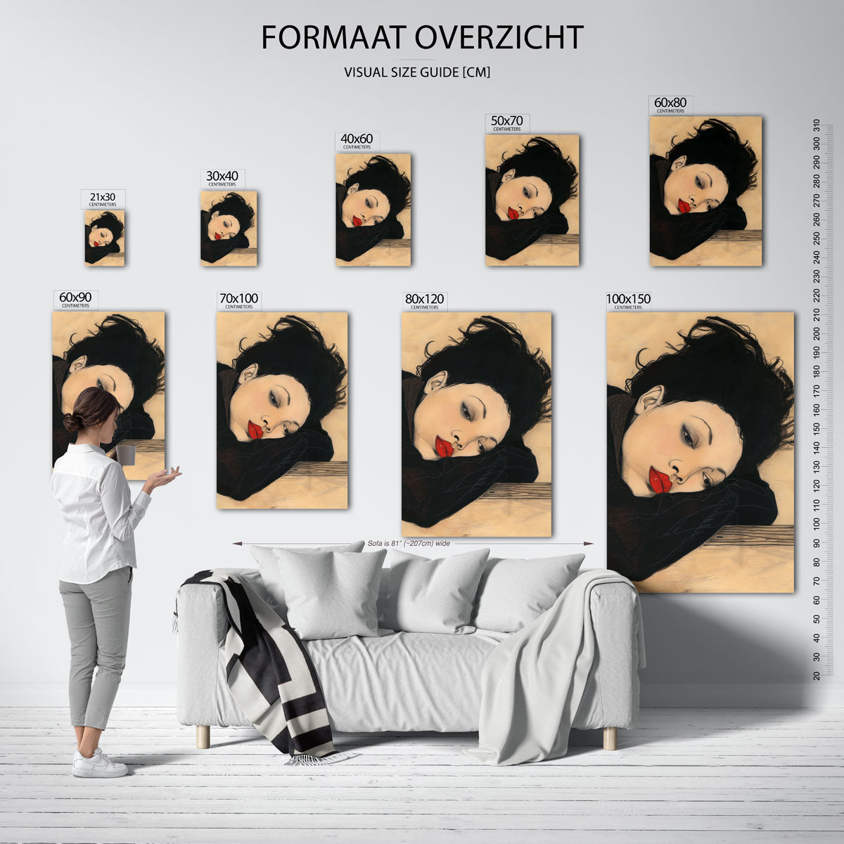 Vrouw met rode lippen Poster