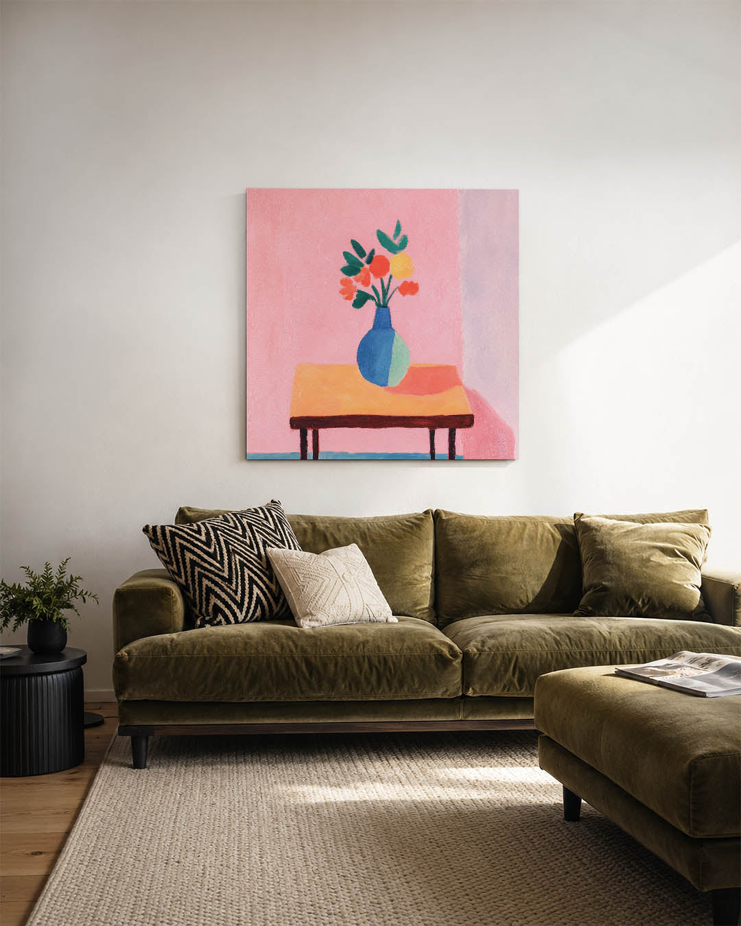 Kleurrijke bloemenvorm Kunstwerk