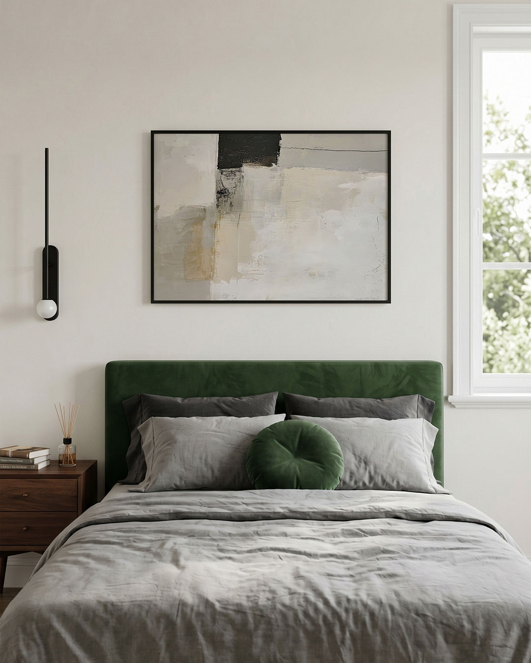 Abstracte beige en zwarte vlakken Poster
