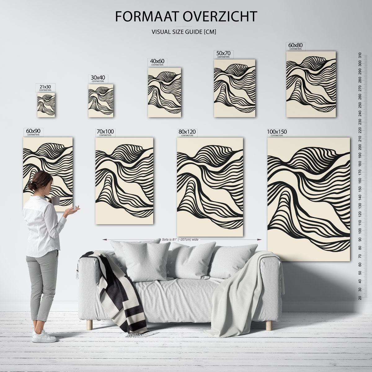 Golvende lijnen Poster