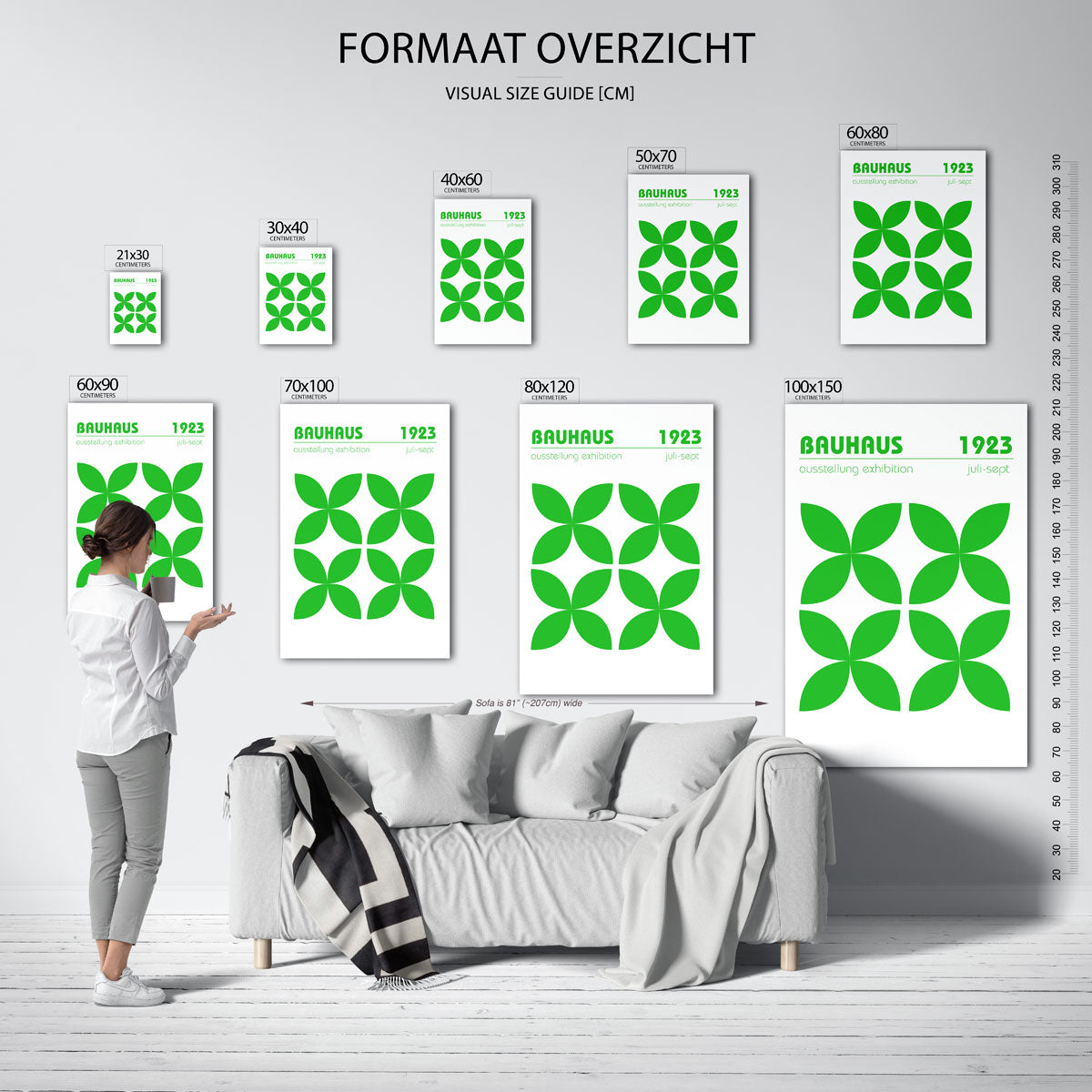 Groene vormenritme Poster