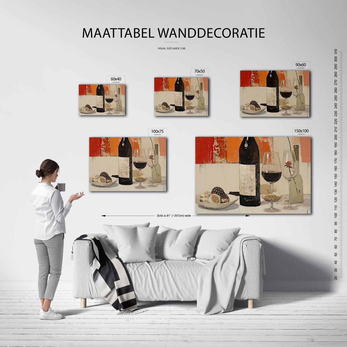 Wijn en stilleven Kunstwerk