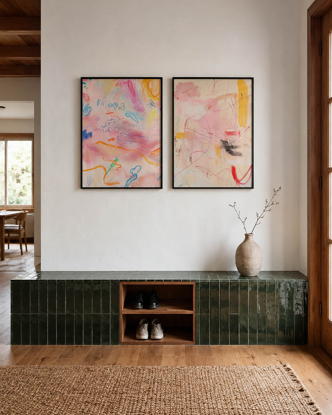 Kleurrijk lijnenspel Posterset