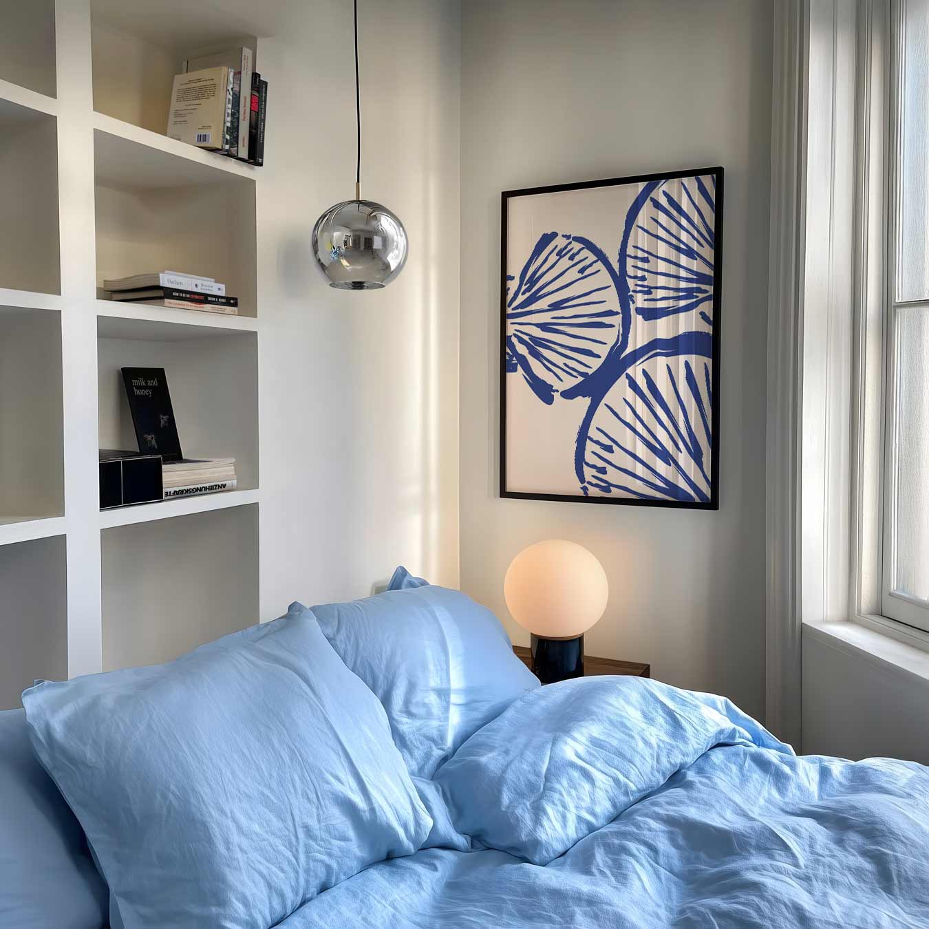Abstracte Blauwe Schoonheid Poster-WallArtistic