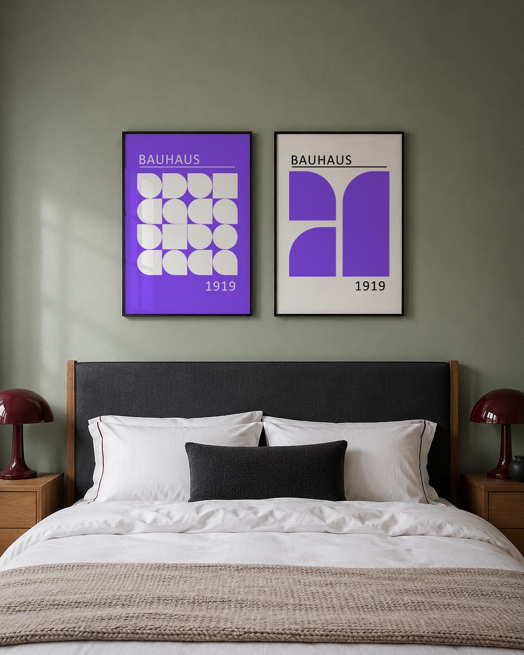 Vormenspel in paars Posterset