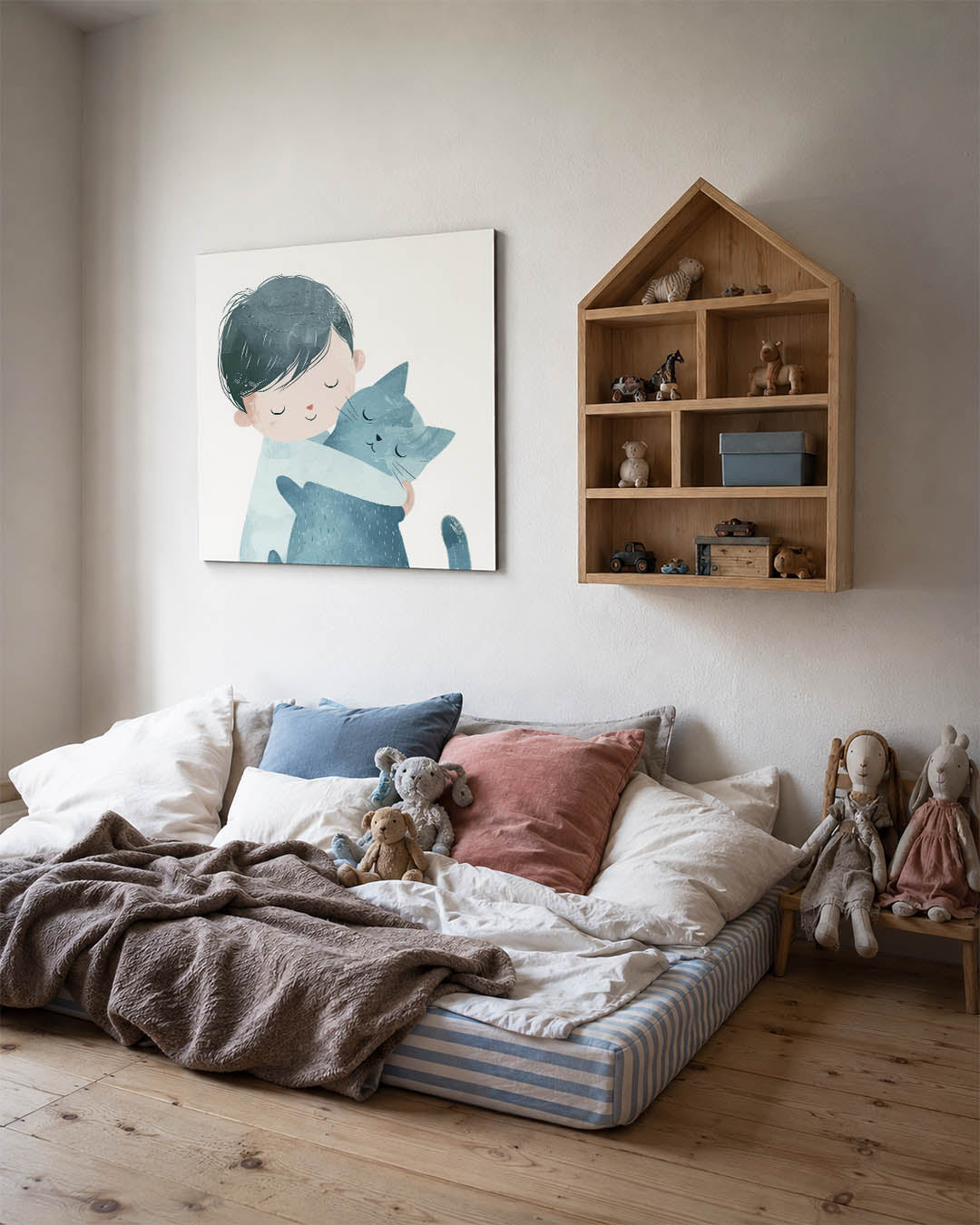 Kind met kat Kunstwerk