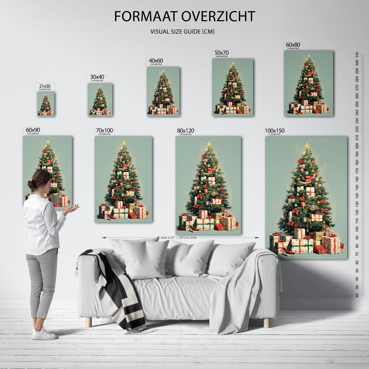 Kerstboom met cadeaus Poster