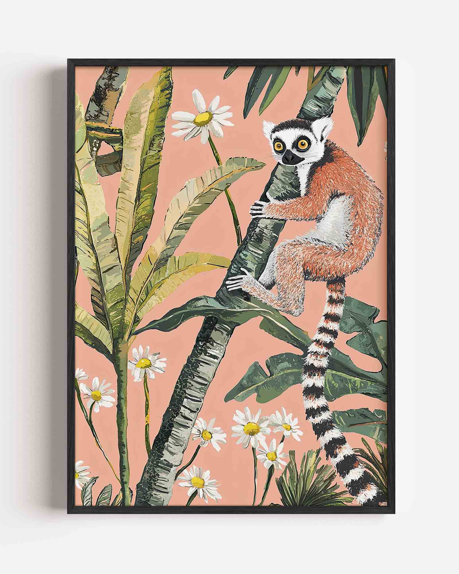 Lemur op palm Poster