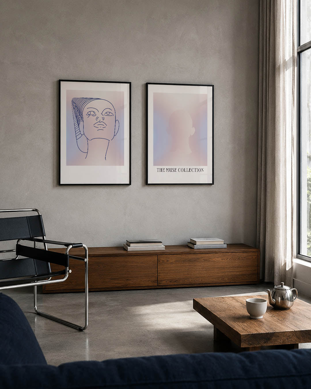 Lijnen en gezicht Posterset