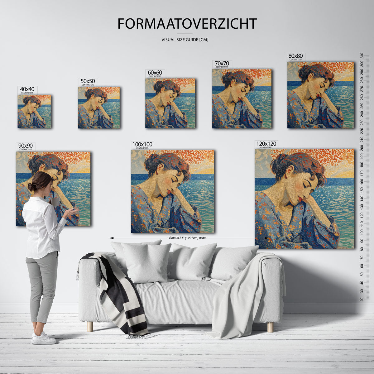 Vrouw bij zee Poster