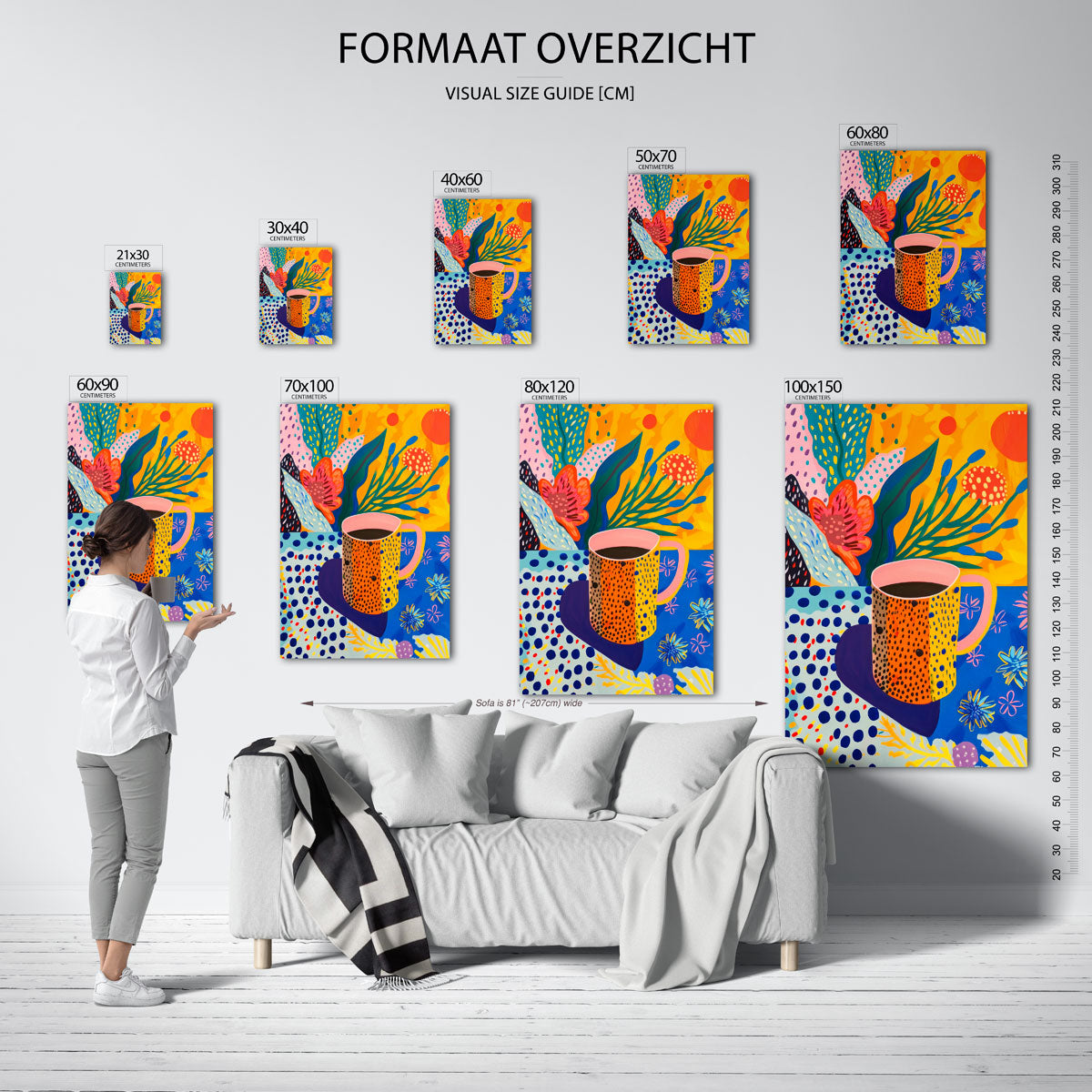 Bloemen en mok Poster