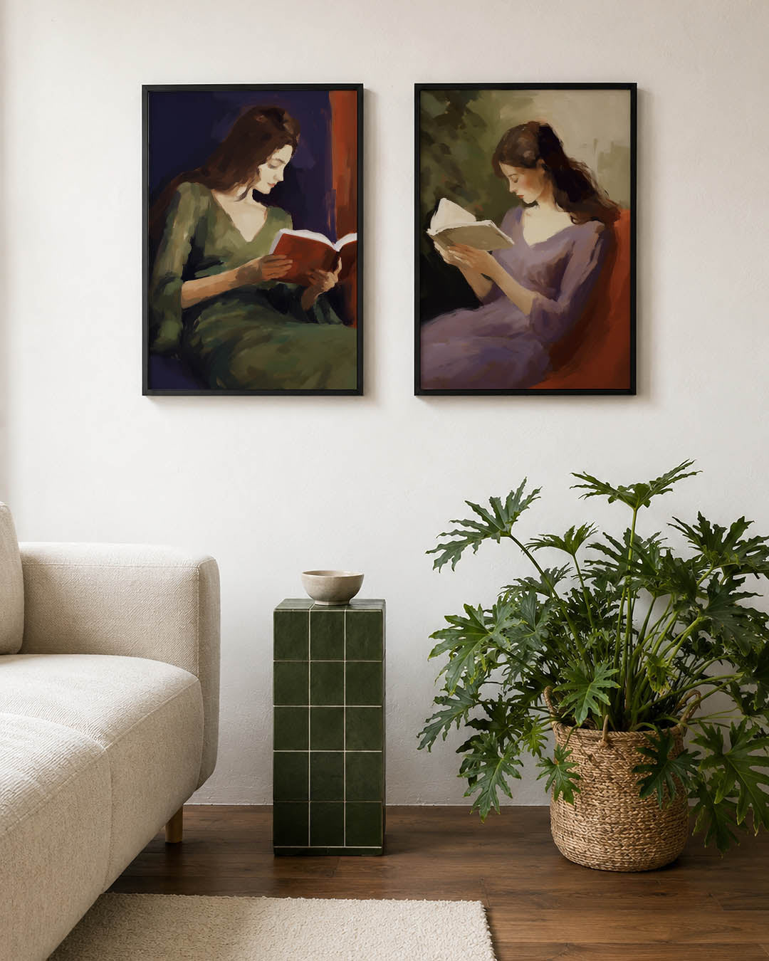 Lezende vrouw Posterset