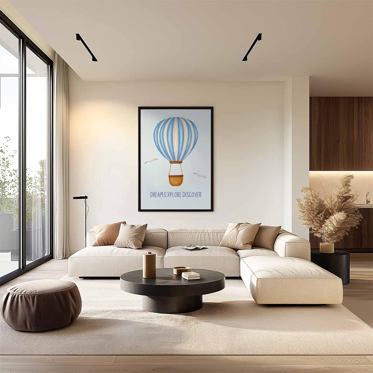 Luchtballon Droom Avontuur Kunstwerk-canvas-dibond-plexiglas-wanddecoratie-WallArtistic