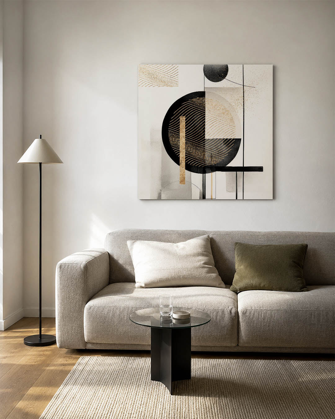Geometrische lijnen compositie Kunstwerk