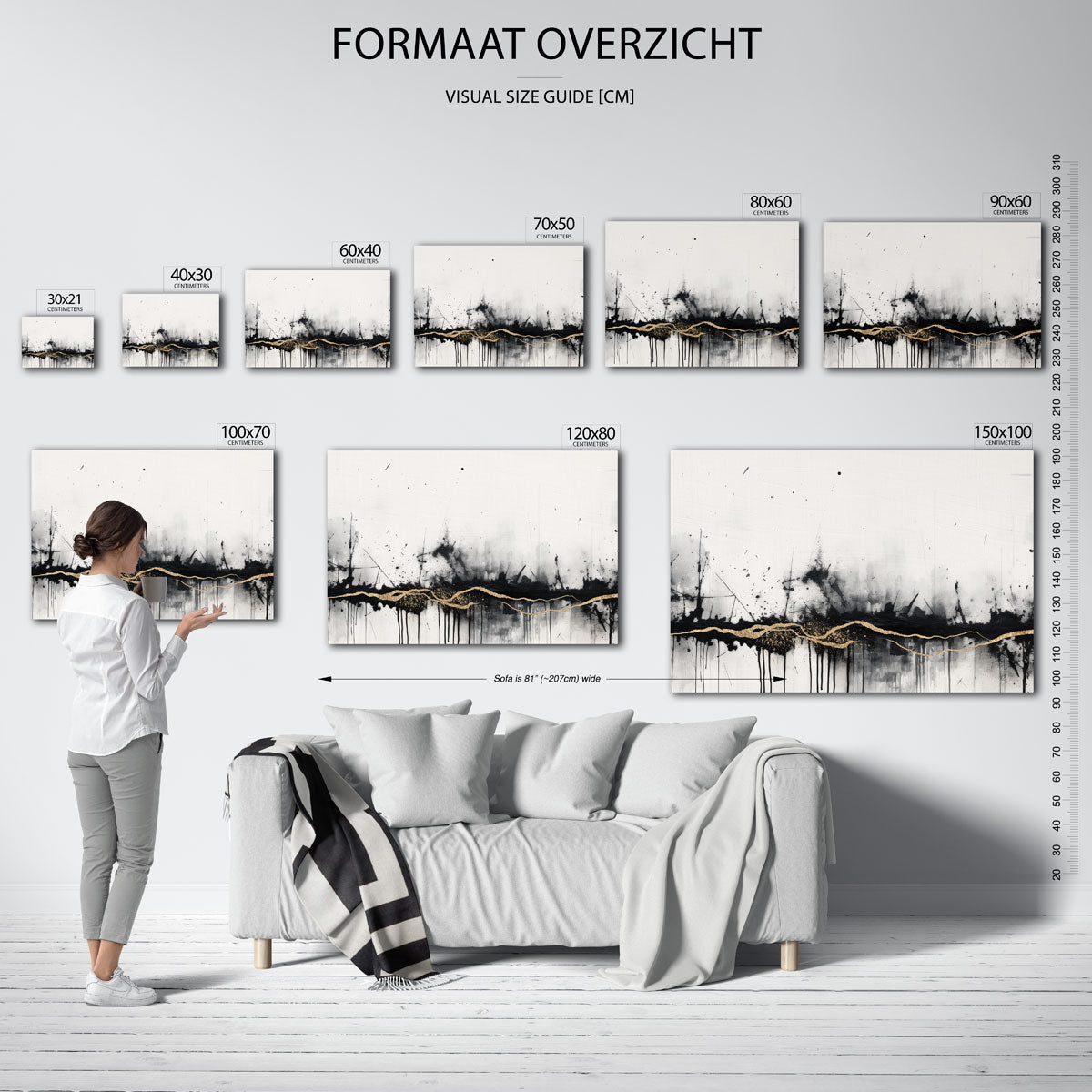 Abstracte zwart en goud Poster