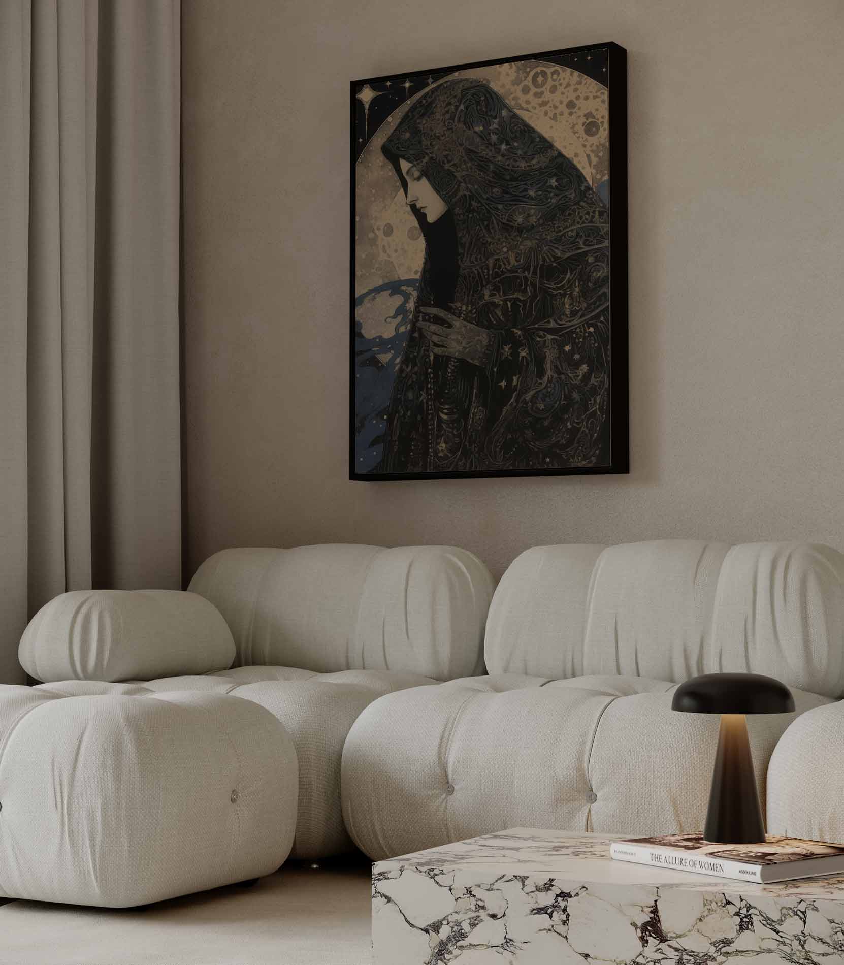 Mystieke Maanwacht Kunstwerk-canvas-dibond-plexiglas-wanddecoratie-WallArtistic