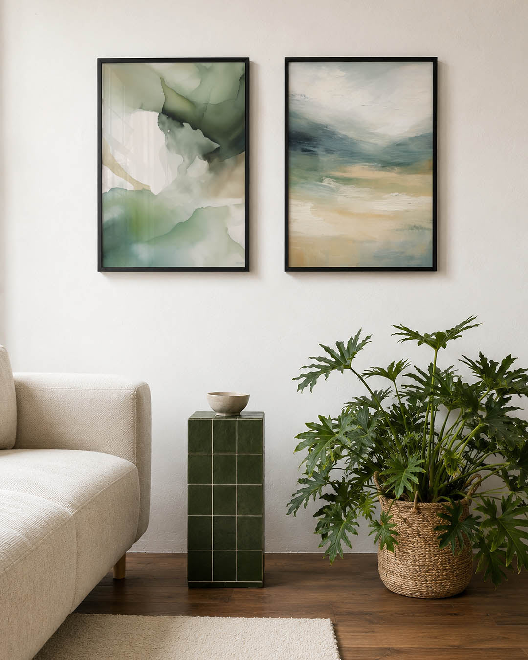 Vloeiende kleurvlakken Posterset
