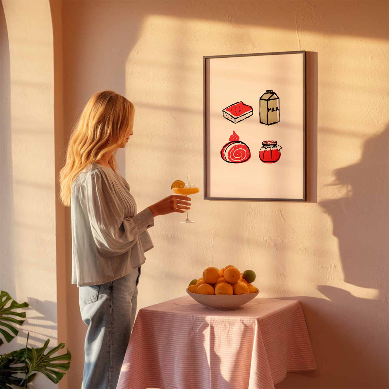 Speelse Foodie Illustraties Poster-WallArtistic