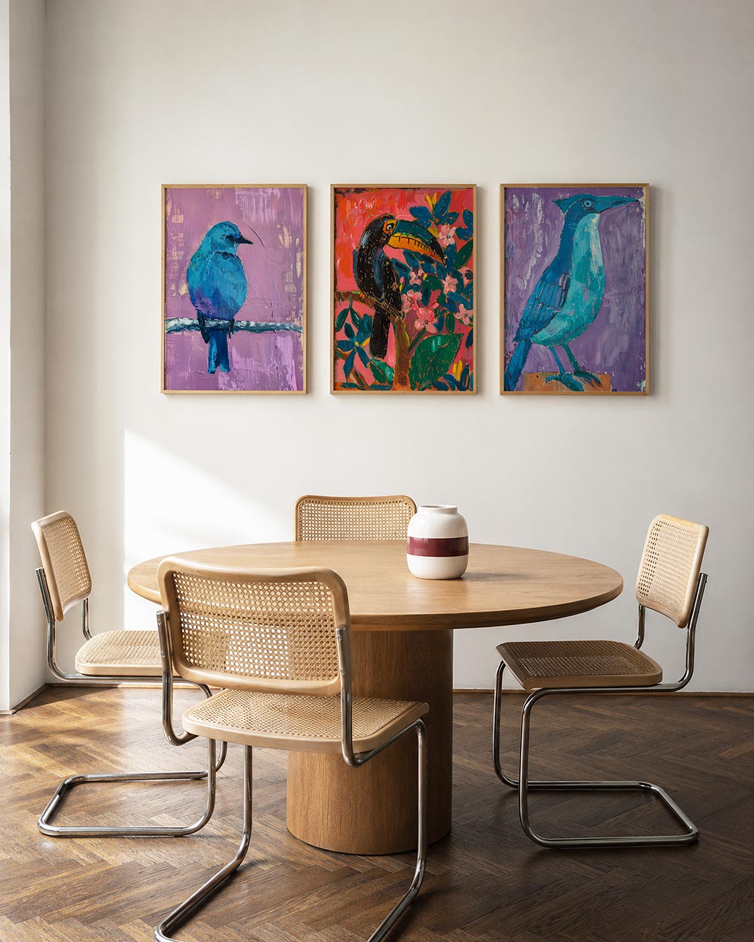 Vogel in kleurvlakken Posterset