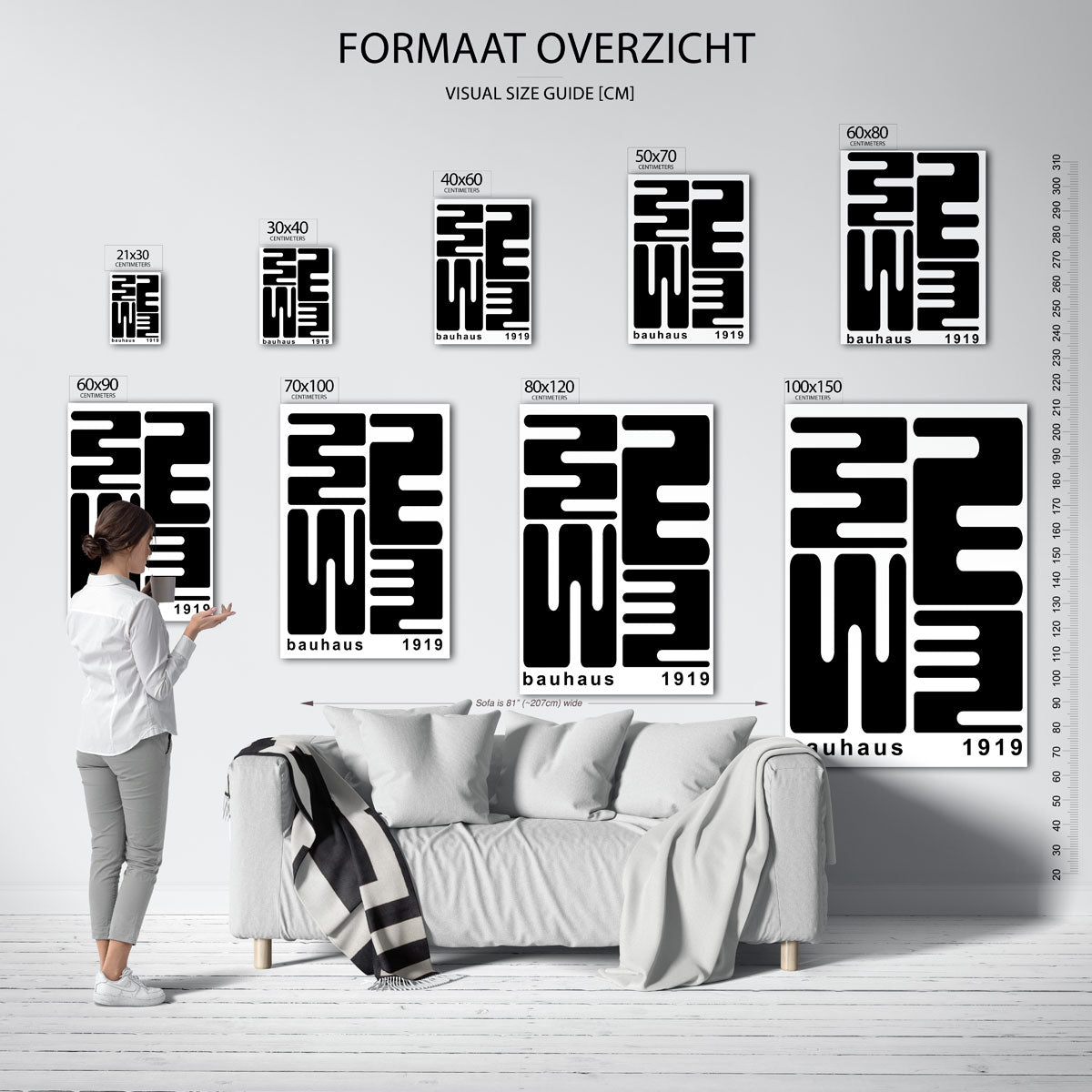 Zwart wit vormen Poster