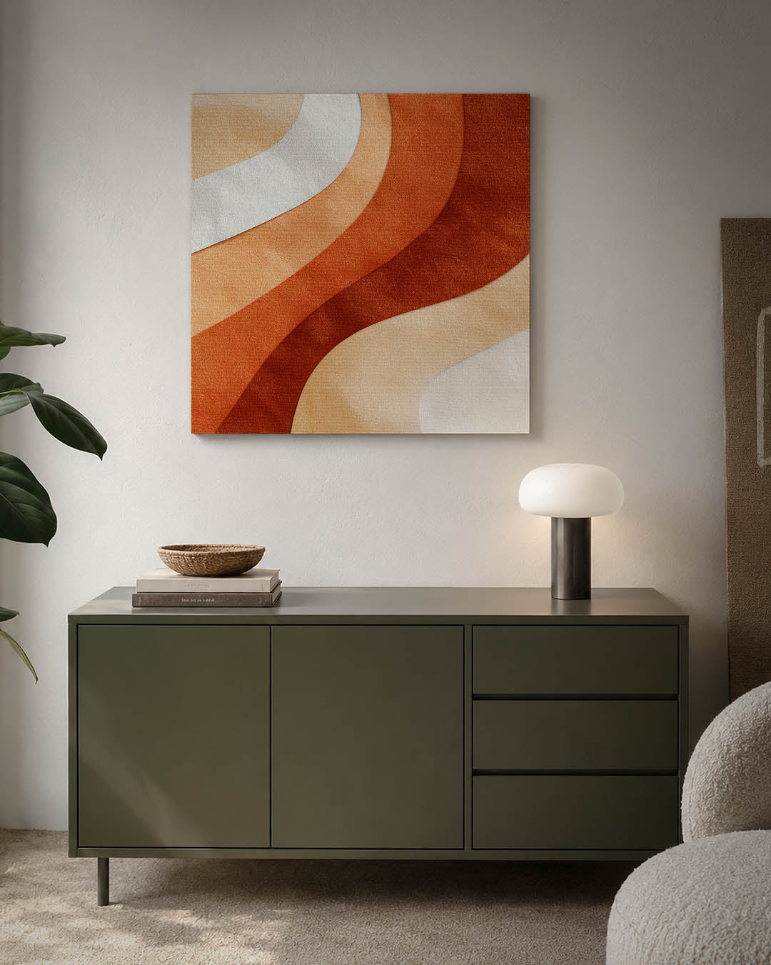 Golvende kleurencompositie Kunstwerk