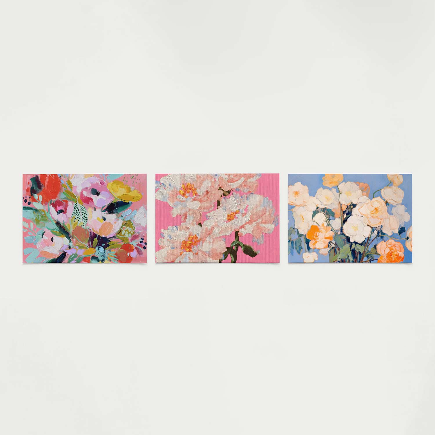 Kleurrijke bloemenvormen Posterset