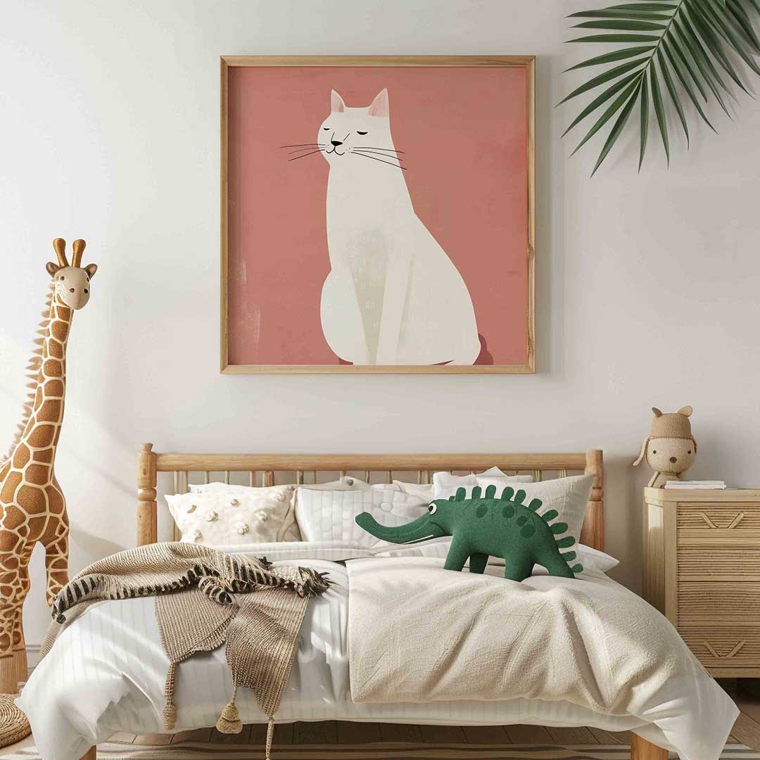Witte kat Poster