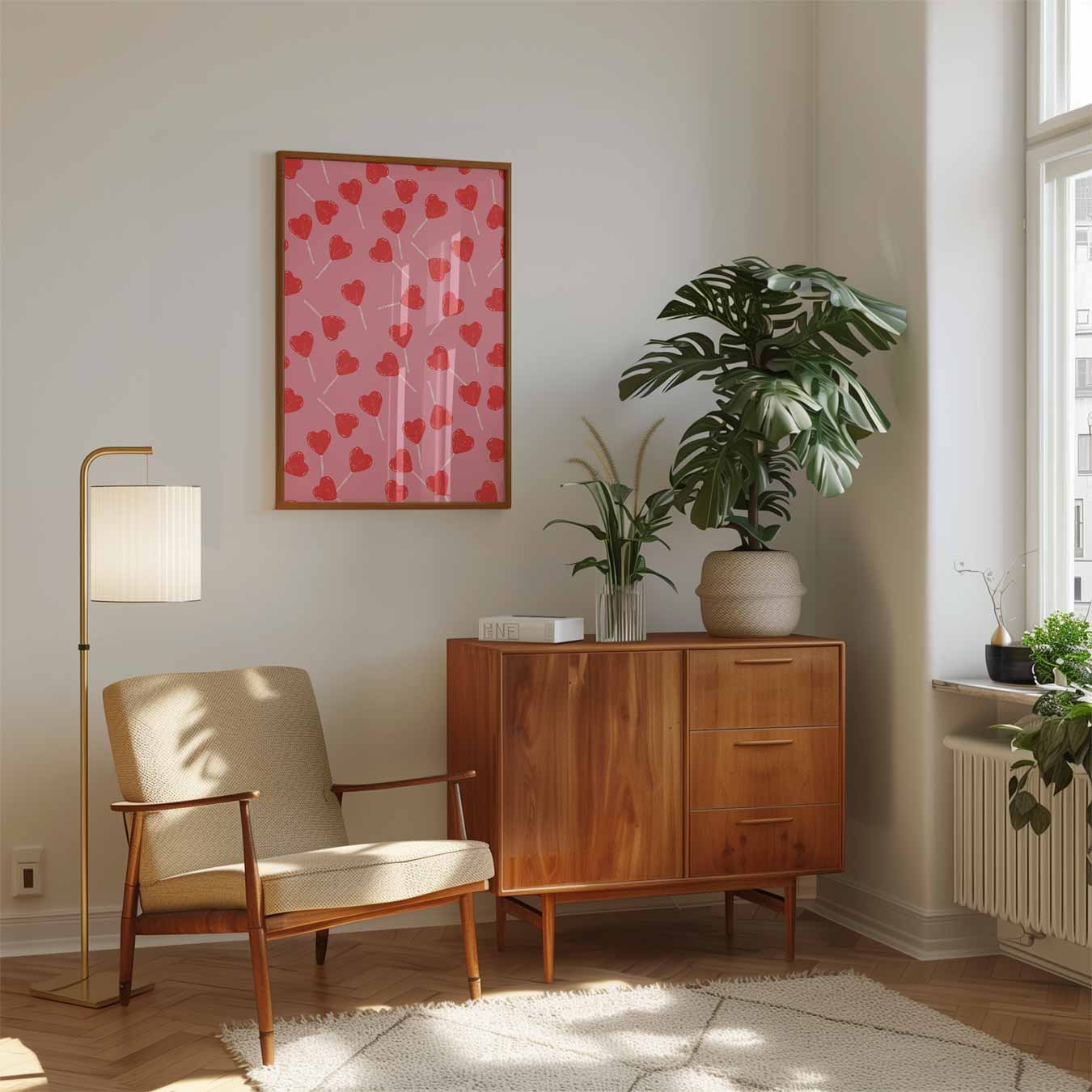 Zoete Hartjes Lolly Poster-WallArtistic