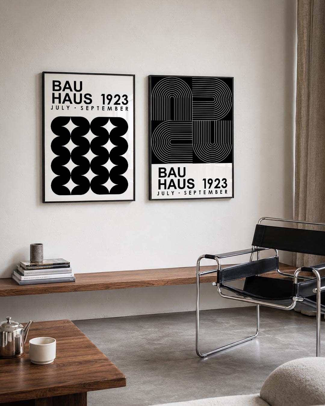Zwart wit ritme Posterset