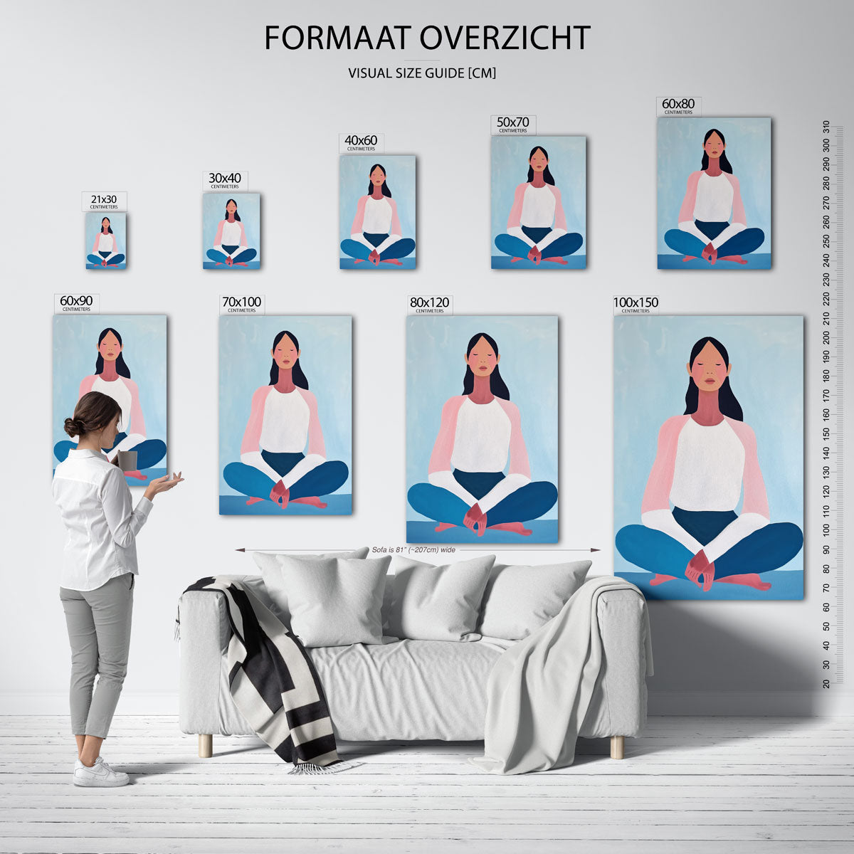 Mediterende figuur Poster