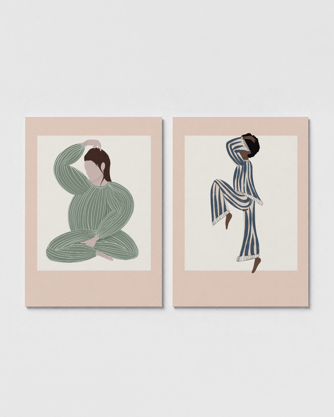 Zachte lijnenfiguur Posterset
